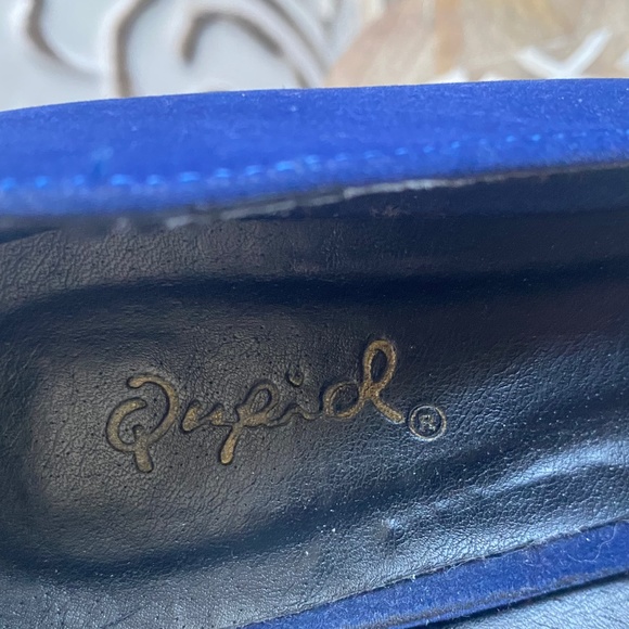 🆕️Qupid Faux Velvet Blue Platform Heels - Picture 6 of 10